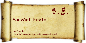 Vasvári Ervin névjegykártya