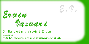 ervin vasvari business card